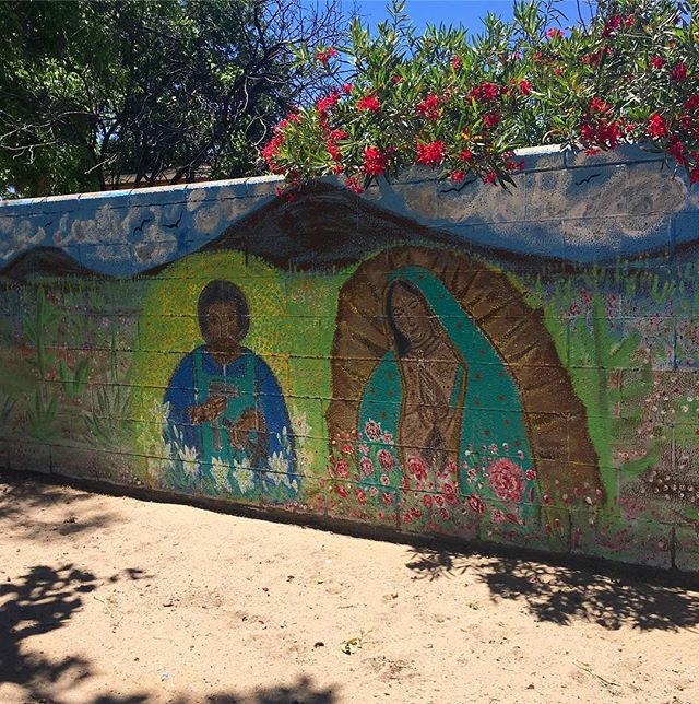 New mural on Old Picacho rd. Of Juan Diego and La Virge de Guadalupe. #muralsoflascruces #muralhunter #lascruces #newmexico #murals #publicart #lavirgensita