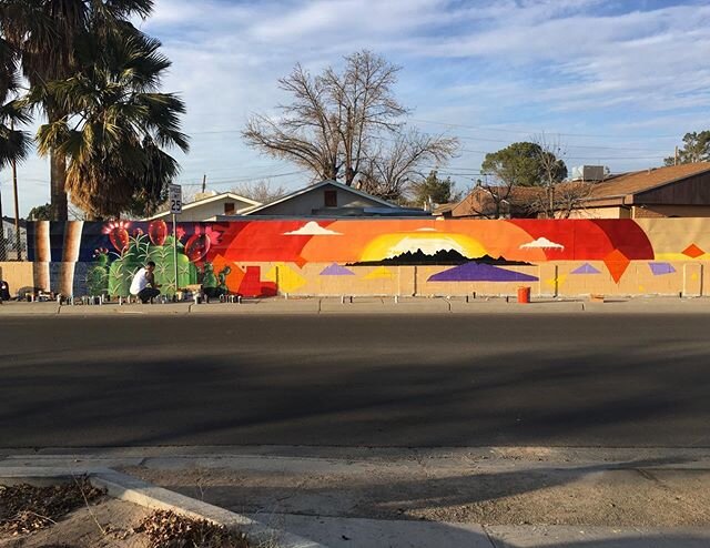 New mural on Idaho and Luna by. @always_red_e and Bobby Blvd. Really captures the Las Cruces vibes. #muralsoflascruces #putamuralonit #lascruces #newmexico #publicart #southwest #sierradelosmanso